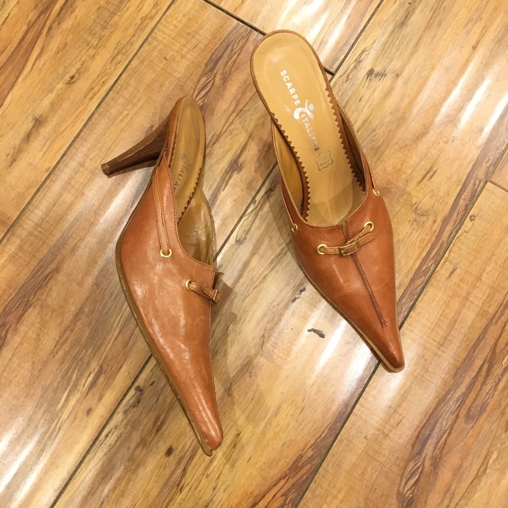 Lavorazione Artigiana Italian Leather Mules US 8